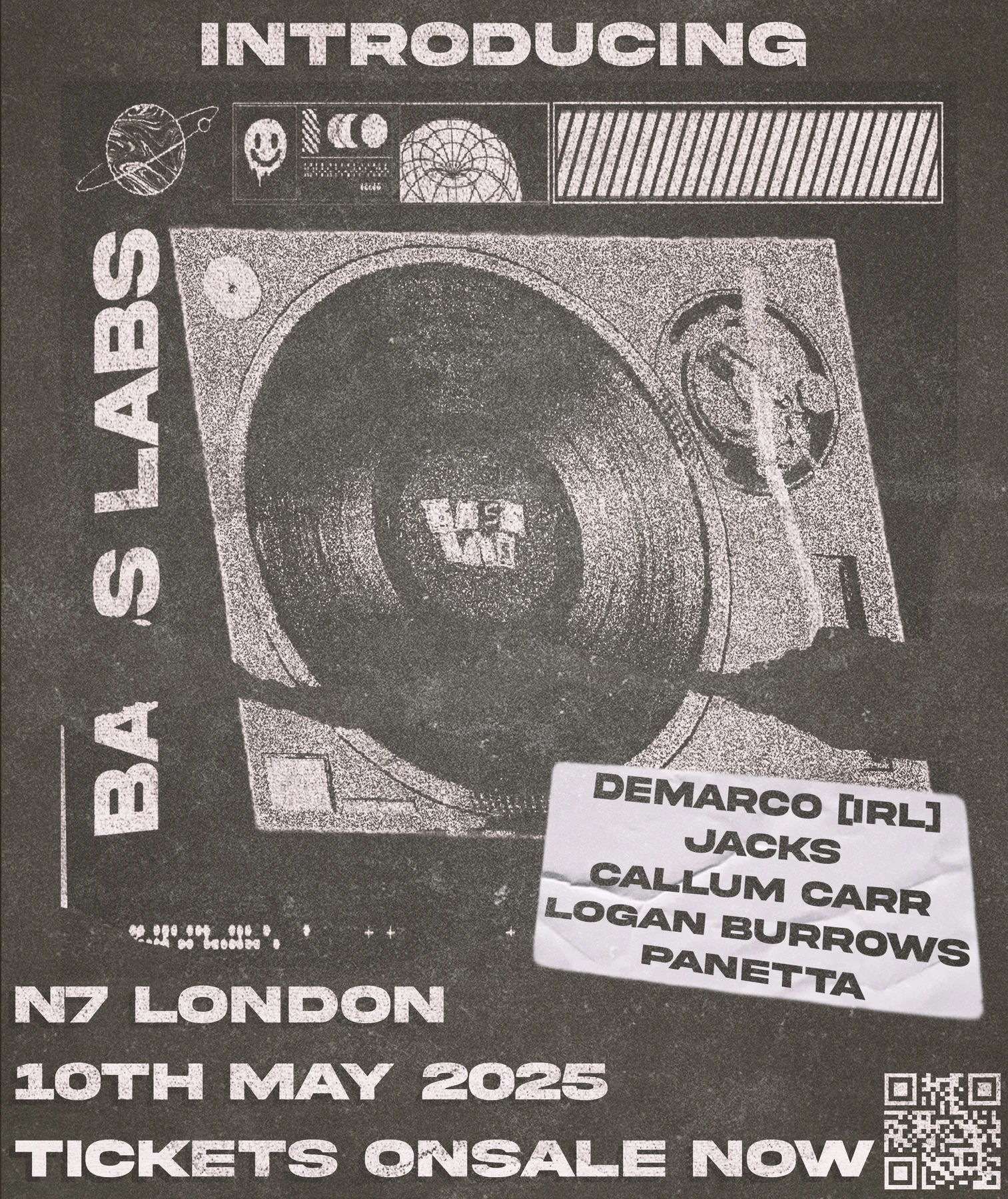 Official Introducing Bass Labs poster with the full N7 launch lineup